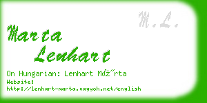 marta lenhart business card